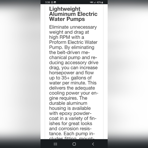 Proform 66219 billet electric big block Chrysler/dodge water pump - Picture 3 of 5